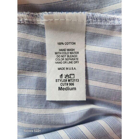 +13 Carole Christian blue n white stripe  blouse with front tie NWT - Picture 8 of 9